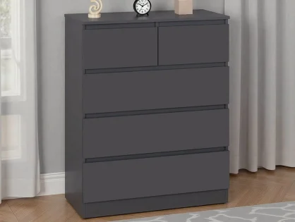 Seconique Malvern Grey 3+2 Drawer Chest of Drawers