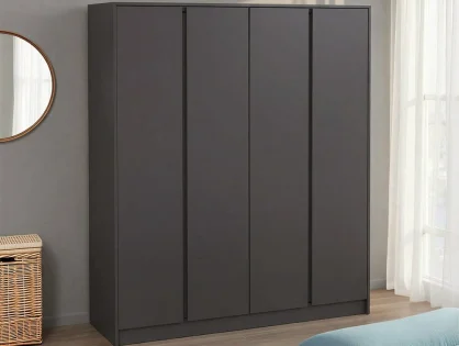 Seconique Malvern Grey 4 Door Wardrobe