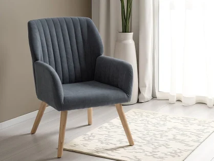 Seconique Jordan Dark Grey Velvet Accent Chair Seconique Jordan Dark Grey Velvet Accent Chair
