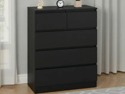 Seconique Malvern Black 3+2 Drawer Chest of Drawers