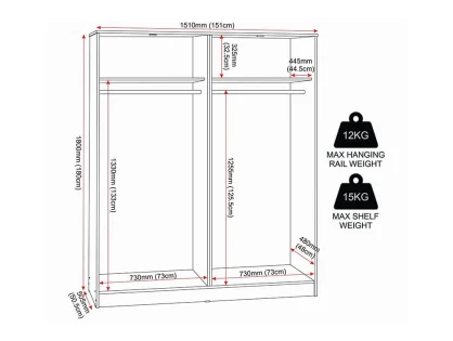Seconique Malvern Black 4 Door Wardrobe