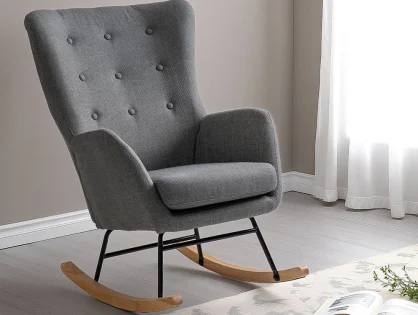 Seconique Hayden Dark Grey Fabric Rocking Chair Seconique Hayden Dark Grey Fabric Rocking Chair