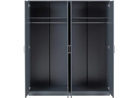 Seconique Dakota Dark Grey 4 Door Wardrobe