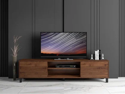 Kidsaw Andes Dark Oak Wooden 2 Door TV Cabinet Kidsaw Andes Dark Oak Wooden 2 Door TV Cabinet