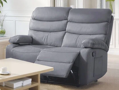 Kidsaw Berkshire Grey Faux Leather 2 Seater Recliner Sofa Kidsaw Berkshire Grey Faux Leather 2 Seater Recliner Sofa