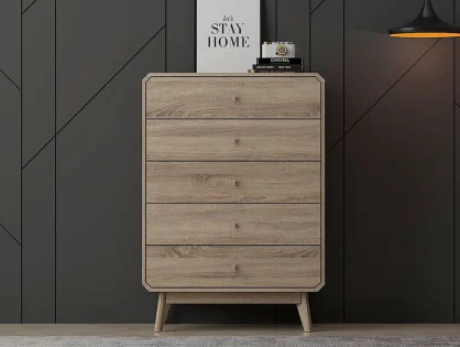 Kidsaw Janeiro Oak 5 Drawer Chest of Drawers