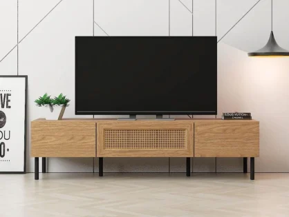 Kidsaw Rome Rattan and Oak 2 Door TV Cabinet Kidsaw Rome Rattan and Oak 2 Door TV Cabinet