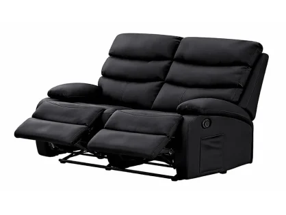 Kidsaw Sussex Black Faux Leather 2 Seater Recliner Sofa Kidsaw Sussex Black Faux Leather 2 Seater Recliner Sofa