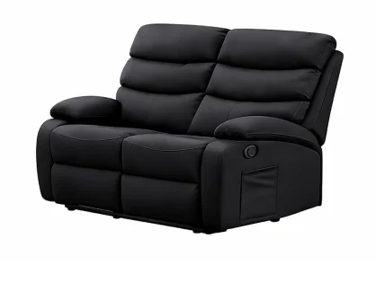 Kidsaw Sussex Black Faux Leather 2 Seater Recliner Sofa Kidsaw Sussex Black Faux Leather 2 Seater Recliner Sofa