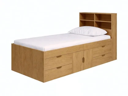 Kidsaw Captains Bookcase Headboard Oak Cabin Bed Kidsaw Captains Bookcase Headboard Oak Cabin Bed
