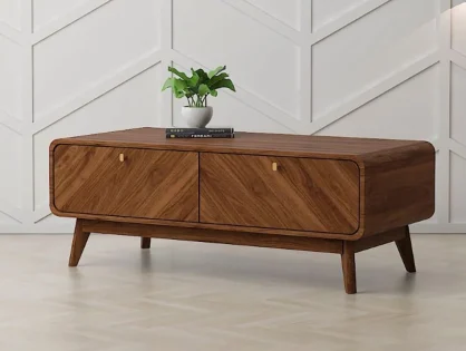 Kidsaw Petra Walnut 2 Drawer Coffee Table Kidsaw Petra Walnut 2 Drawer Coffee Table