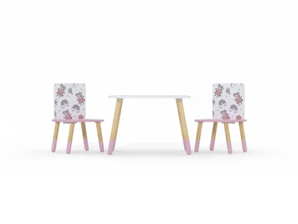 Kidsaw Peppa Pig Pattern Table and Chairs Kidsaw Peppa Pig Pattern Table and Chairs