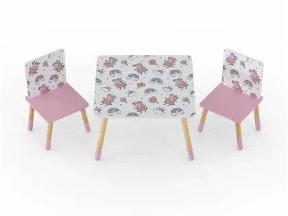 Kidsaw Peppa Pig Pattern Table and Chairs Kidsaw Peppa Pig Pattern Table and Chairs