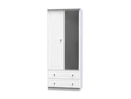 Welcome Balmoral White High Gloss 2 Door 2 Drawer Mirrored Double Wardrobe (Assembled) Welcome Balmoral White High Gloss 2 Door 2 Drawer Mirrored Double Wardrobe (Assembled)