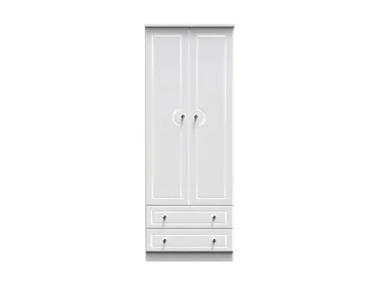Welcome Balmoral White High Gloss 2 Door 2 Drawer Tall Double Wardrobe (Assembled) Welcome Balmoral White High Gloss 2 Door 2 Drawer Tall Double Wardrobe (Assembled)