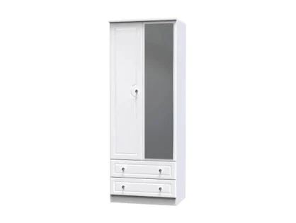 Welcome Balmoral White High Gloss 2 Door 2 Drawer Tall Mirrored Double Wardrobe (Assembled) Welcome Balmoral White High Gloss 2 Door 2 Drawer Tall Mirrored Double Wardrobe (Assembled)