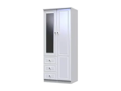 Welcome Balmoral White High Gloss 2 Door 3 Drawer Mirrored Double Wardrobe (Assembled) Welcome Balmoral White High Gloss 2 Door 3 Drawer Mirrored Double Wardrobe (Assembled)