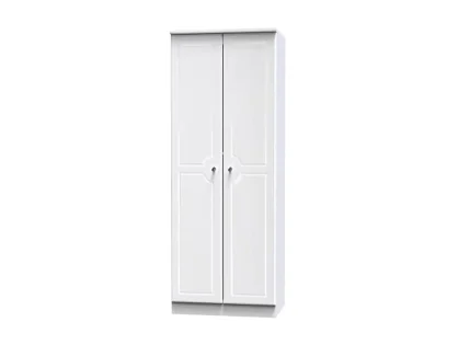 Welcome Balmoral White High Gloss 2 Door Tall Double Hanging Wardrobe (Assembled) Welcome Balmoral White High Gloss 2 Door Tall Double Hanging Wardrobe (Assembled)