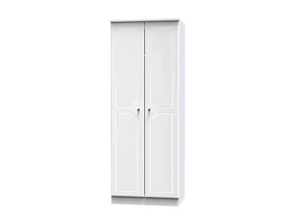 Welcome Balmoral White High Gloss 2 Door Tall Double Wardrobe (Assembled) Welcome Balmoral White High Gloss 2 Door Tall Double Wardrobe (Assembled)