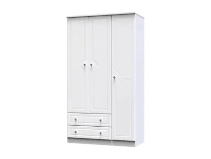 Welcome Balmoral White High Gloss 3 Door 2 Drawer Tall Triple Wardrobe (Assembled)