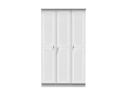 Welcome Balmoral White High Gloss 3 Door Tall Triple Wardrobe (Assembled)