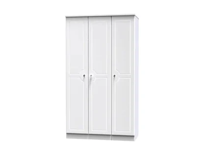 Welcome Balmoral White High Gloss 3 Door Tall Triple Wardrobe (Assembled)