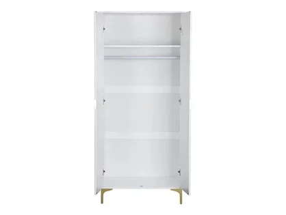 Seconique Miami White and Gold 2 Door Wardrobe