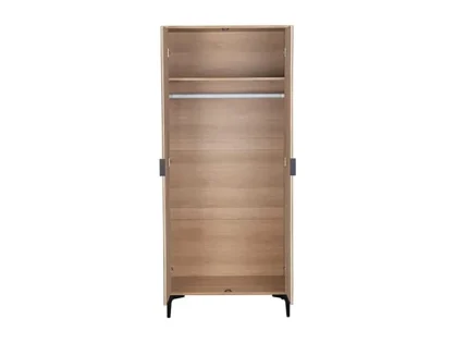 Seconique Miami Oak and Black 2 Door Wardrobe