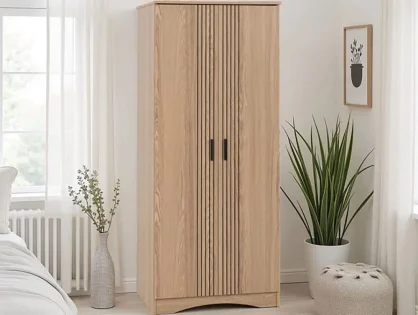 Seconique Tessa Natural Oak 2 Door Wardrobe