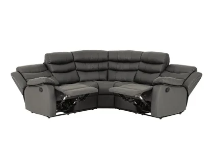 Seconique Roma Grey Faux Leather Corner Recliner Sofa Seconique Roma Grey Faux Leather Corner Recliner Sofa