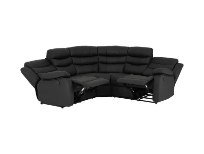 Seconique Roma Black Faux Leather Corner Recliner Sofa Seconique Roma Black Faux Leather Corner Recliner Sofa