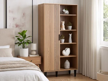 Seconique Tessa Natural Oak 1 Door Bookcase Seconique Tessa Natural Oak 1 Door Bookcase
