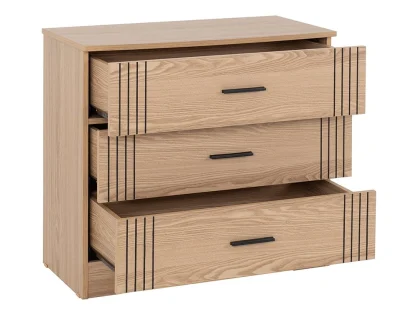 Seconique Tessa Natural Oak 3 Drawer Chest of Drawers