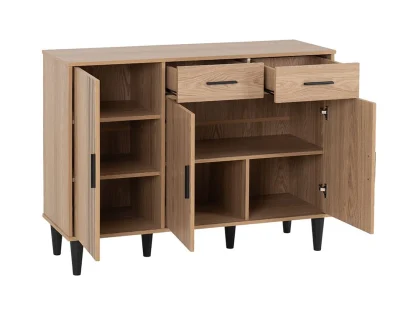 Seconique Tessa Natural Oak 3 Door 2 Drawer Sideboard