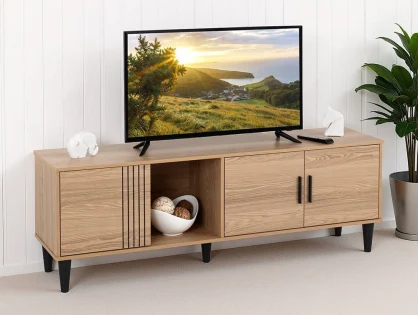 Seconique Tessa Natural Oak 3 Door TV Cabinet Seconique Tessa Natural Oak 3 Door TV Cabinet