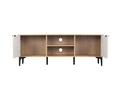 Seconique Miami Oak and Black 2 Door TV Cabinet Seconique Miami Oak and Black 2 Door TV Cabinet