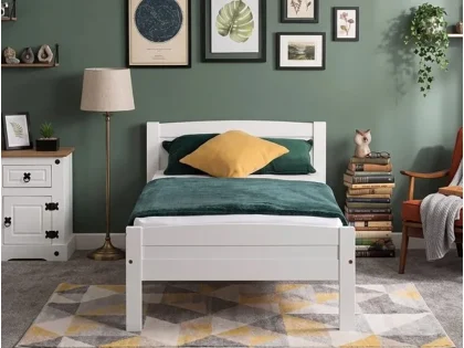 Seconique Amber White Wooden Bed Frame