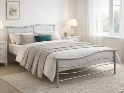 Time Living Waverley Silver Metal Bed Frame