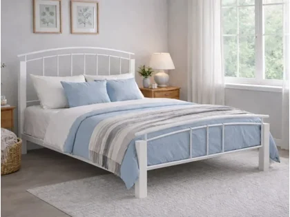 Time Living Tetras White Metal Bed Frame
