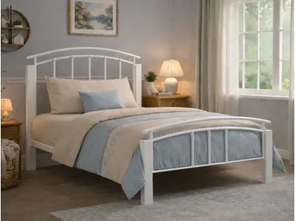Time Living Tetras White Metal Bed Frame