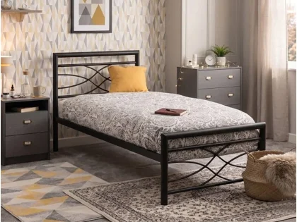 Seconique Kelly Black Metal Bed Frame Seconique Kelly Black Metal Bed Frame