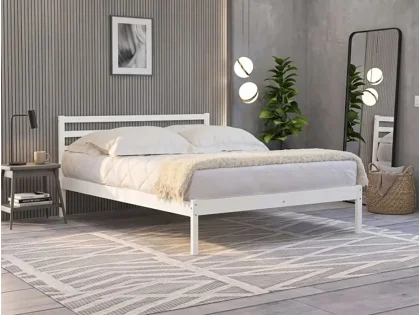 Flintshire Maxwell White Wooden Bed Frame