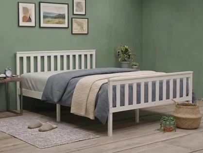 Flintshire Marnel White Wooden Bed Frame