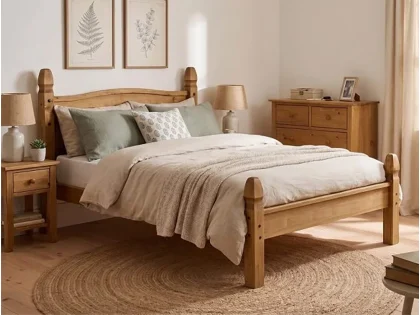 Birlea Corona Waxed Pine Wooden Bed Frame (Low Footend)