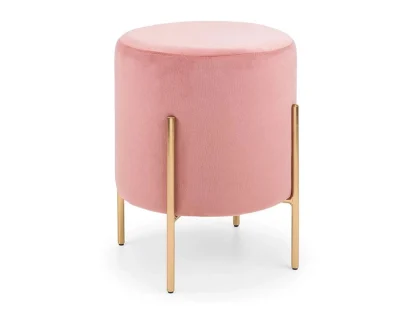 Julian Bowen Harrogate Pink Velvet Fabric Stool