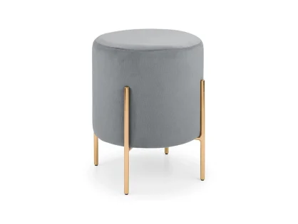 Julian Bowen Harrogate Grey Velvet Fabric Stool