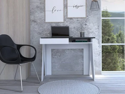 Core Dallas White and Grey Oak Home Office 1 Drawer Desk Core Dallas White and Grey Oak Home Office 1 Drawer Desk