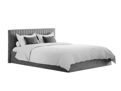 LPD Berlin Silver Velvet Ottoman Bed Frame LPD Berlin Silver Velvet Ottoman Bed Frame