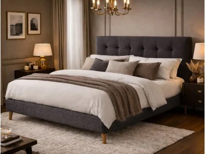 Time Living Novara Dark Grey Fabric Bed Frame Time Living Novara Dark Grey Fabric Bed Frame