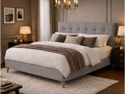 Time Living Novara Light Grey Fabric Bed Frame Time Living Novara Light Grey Fabric Bed Frame